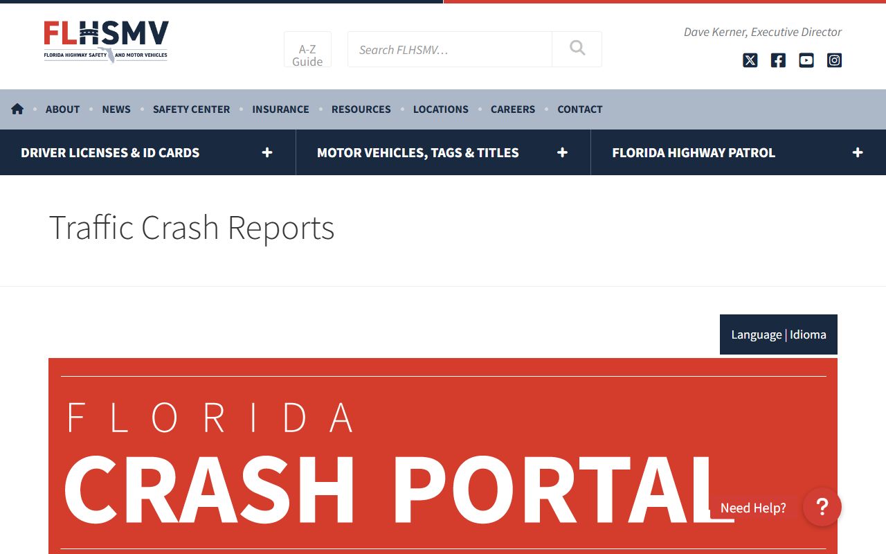 Florida traffic crash reports page for Osceola County crashes